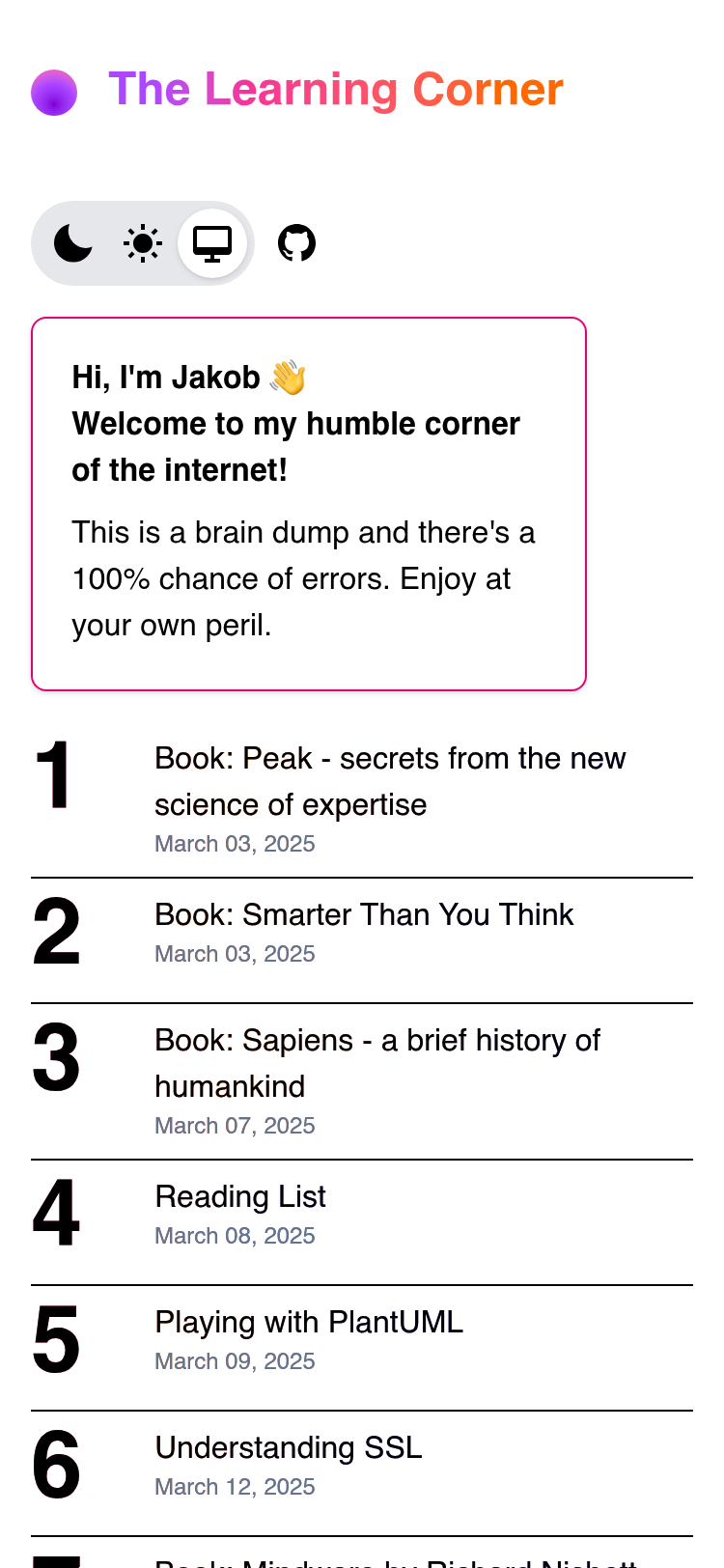 Blog mobile screenshot